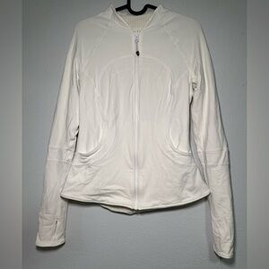 Lululemon Reversible Jacket Off White Perforated Zip-Up Womens 4